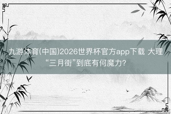 九游体育(中国)2026世界杯官方app下载 大理“三月街”到底有何魔力？