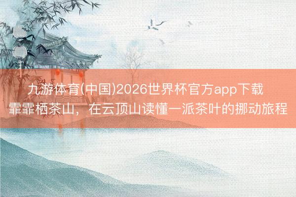 九游体育(中国)2026世界杯官方app下载 霏霏栖茶山，在云顶山读懂一派茶叶的挪动旅程