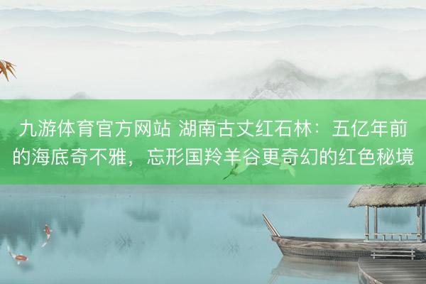 九游体育官方网站 湖南古丈红石林：五亿年前的海底奇不雅，忘形国羚羊谷更奇幻的红色秘境
