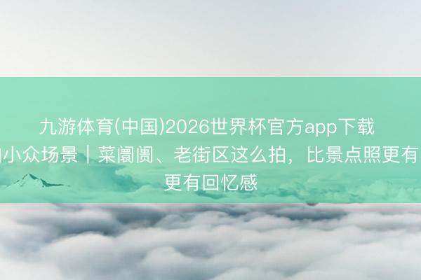 九游体育(中国)2026世界杯官方app下载 旅行拍小众场景｜菜阛阓、老街区这么拍，比景点照更有回忆感