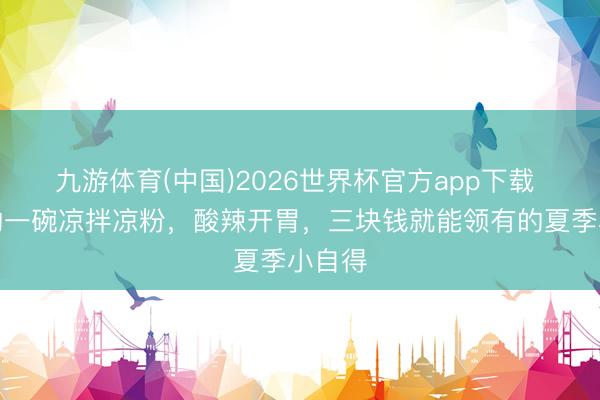 九游体育(中国)2026世界杯官方app下载 夏天的一碗凉拌凉粉，酸辣开胃，三块钱就能领有的夏季小自得