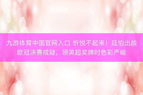 九游体育中国官网入口 忻悦不起来！廷伯出战欧冠决赛成疑，领英超奖牌时色彩严峻